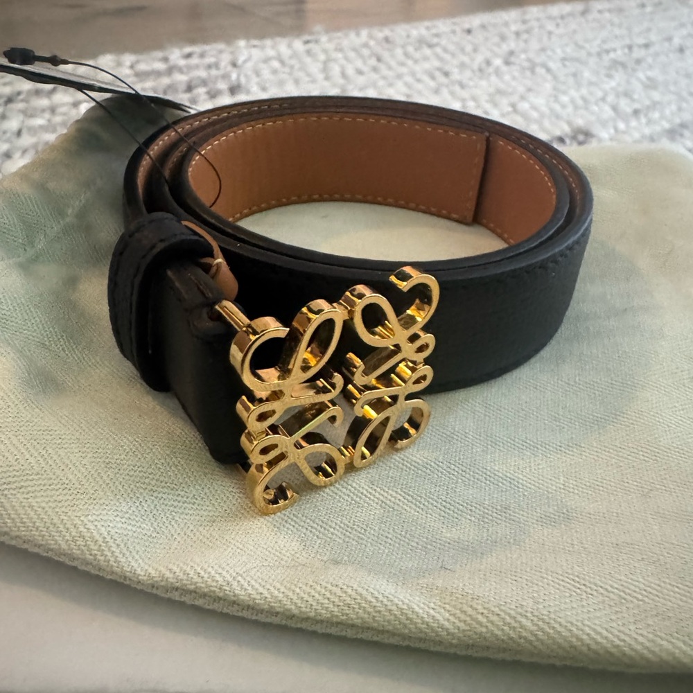 Loewe Black and Gold Signature Belt - NWT